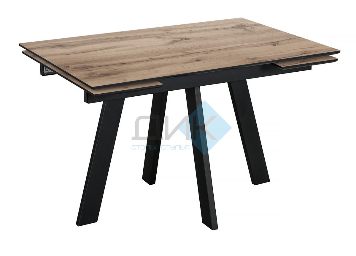 Стол обеденный WINGS Дуб вотан/Черный, Черный
