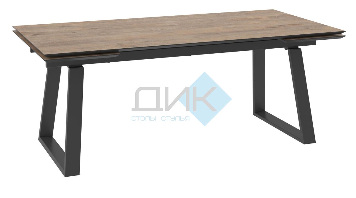 Стол DikLine AL-200 Дуб винтажный (COMPAKT CER)/опоры черные